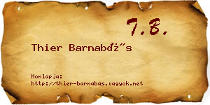 Thier Barnabás névjegykártya