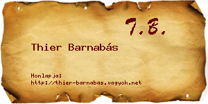 Thier Barnabás névjegykártya